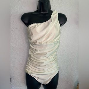 Albion Fit Icon ruched one-shoulder swim suit - Small